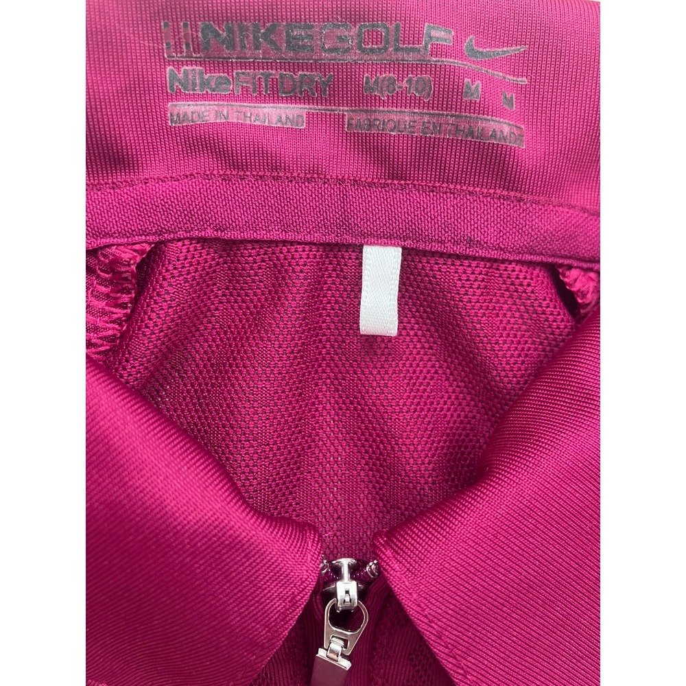 Nike Golf Fit Dry Womens Magenta Pink Quarter Zip Polo Shirt M Medium - Picture 5 of 6